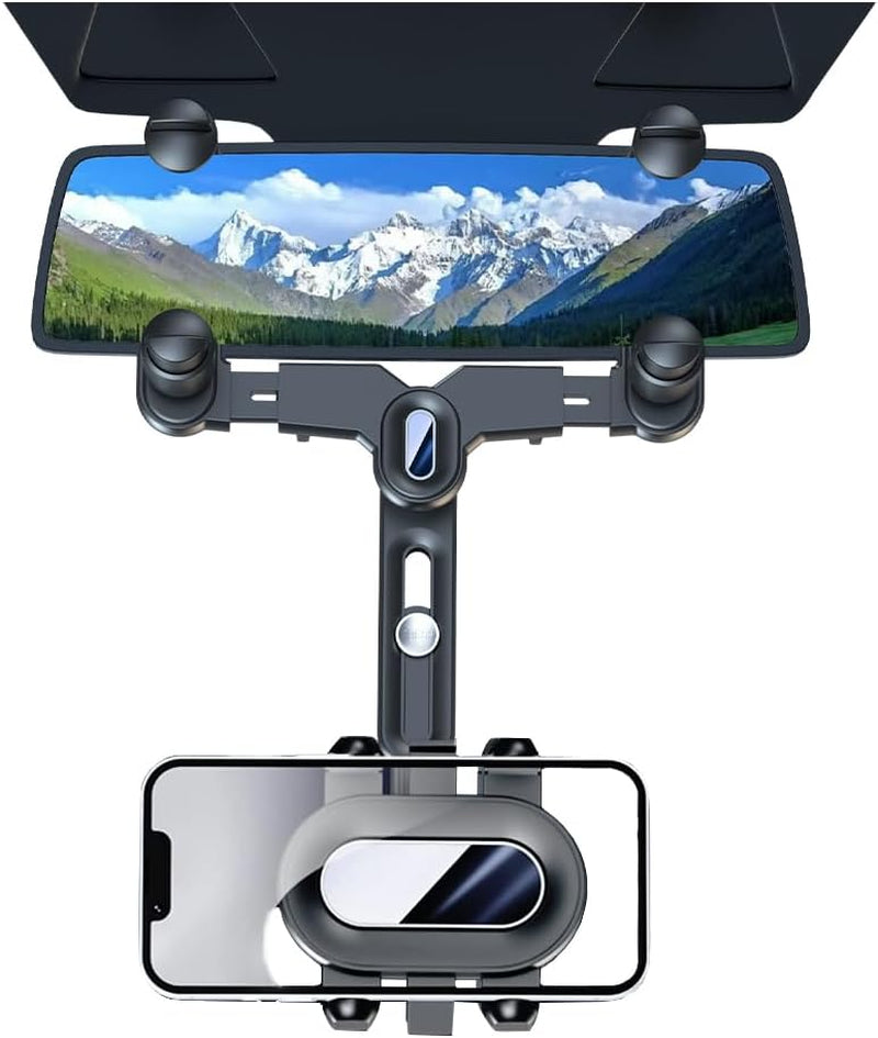 מחזיק טלפון למראה האחורית ברכב – סיבוב 360° וזרוע מתכווננת לניווט