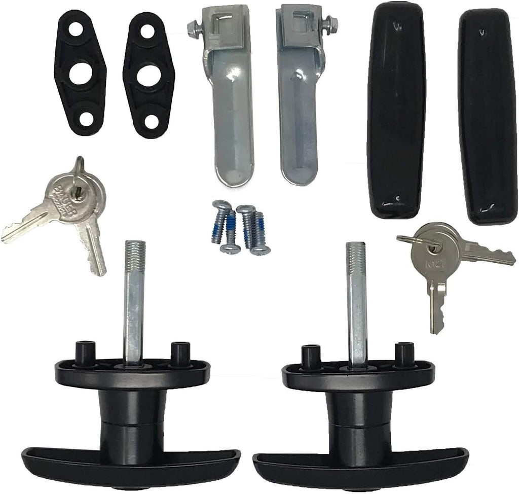 Bauer T-323T Package Matching T-Handles Lock Set | Shaft 2 Inch Total Length, 1/2" Thread on End | Keyed K-127