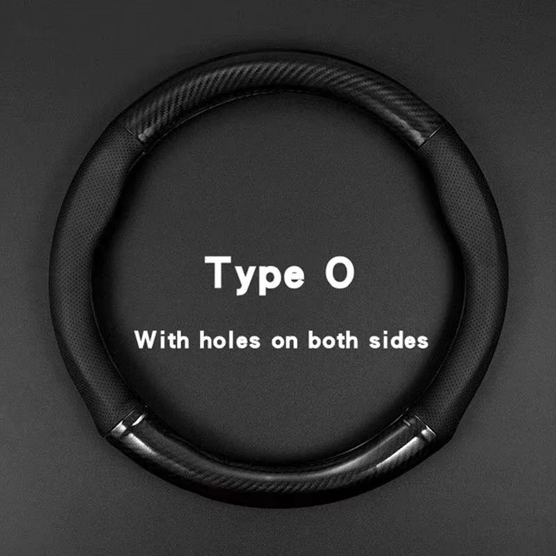 Carbon Fiber Car Steering Wheel Cover, Breathable and Sporty, All Season Universal anti Slip and Wear-Resistant Handle Cover