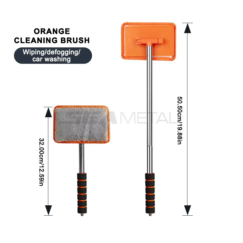 SEAMETAL Car Front Windshield Defogging Brush Telescopic Long Handle Car Household Glass Clean Brushes Dust Remover Tool