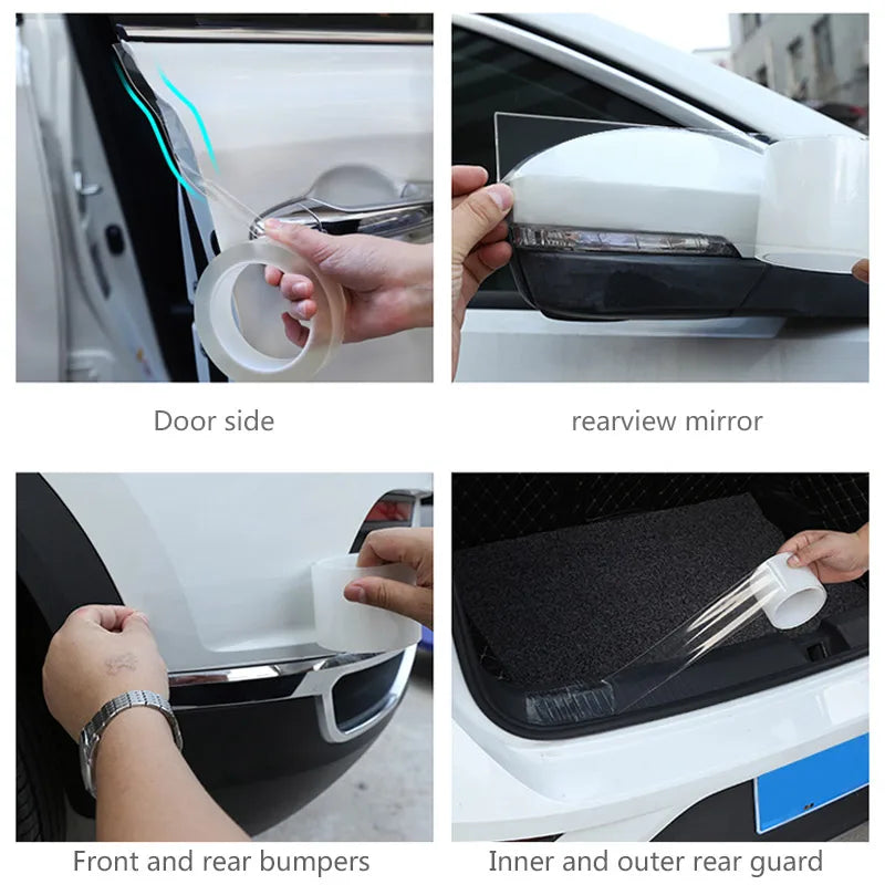 Car Stickers Door Edge Protector Universal Car Door Sill Sticker anti Scratch Transparent Film Protection Style Auto Accessories