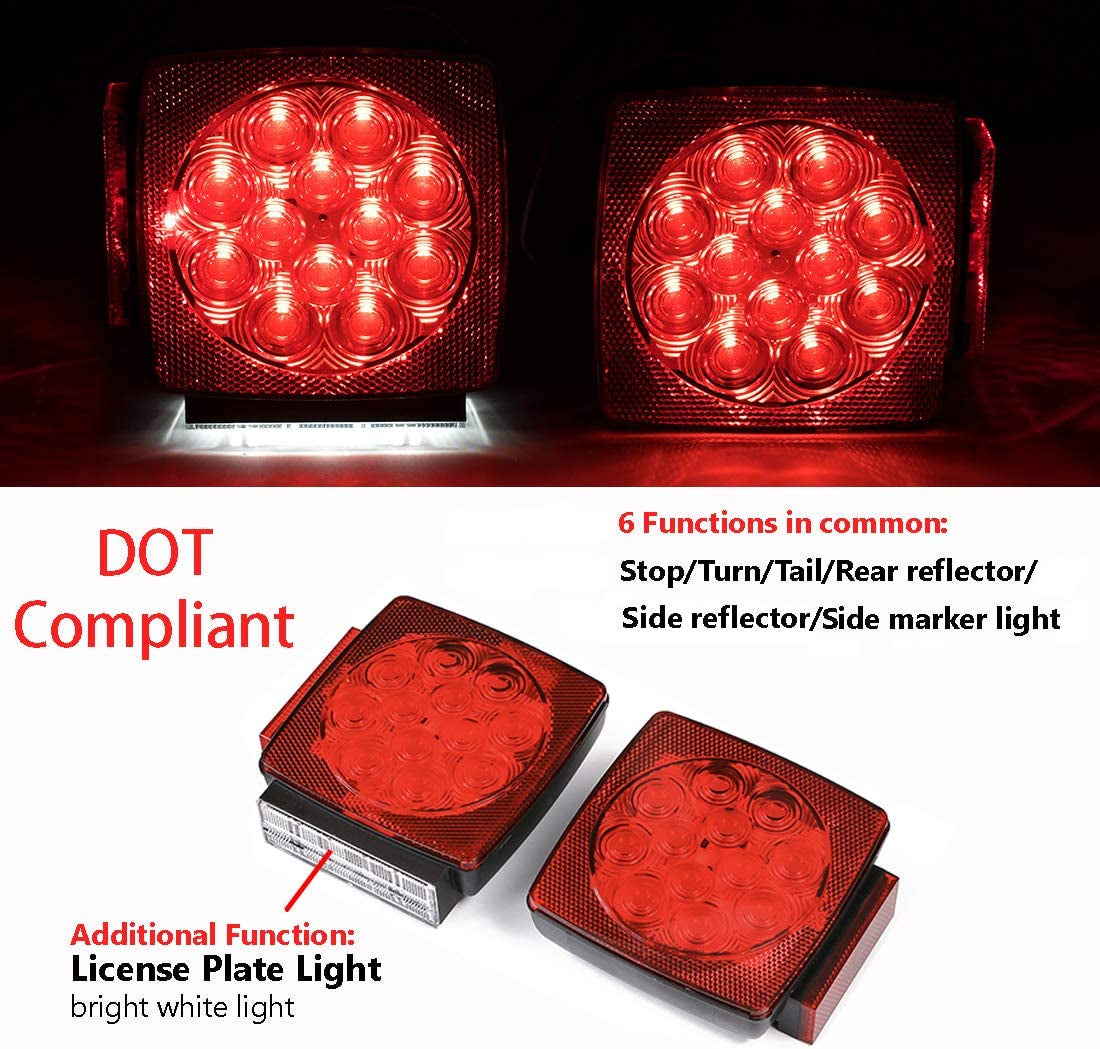12V Submersible LED Trailer Light Kit, under 80 Inch Boat Utility | Trailer Lights and Wiring Kit for Utility Trailer, Boat Trailer, Jet Ski, Waterproof