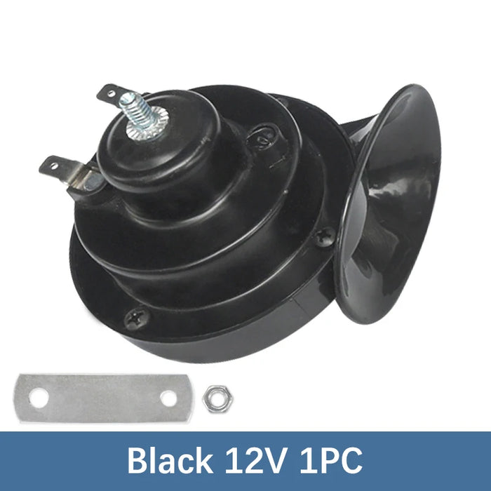 צופר רכבת חשמלי 12V בעוצמה גבוהה – עמיד למים, מתאים לרכב, אופנוע, משאית וסירה. כולל רמקול/צופר אוניברסלי עם אות קול חזק.