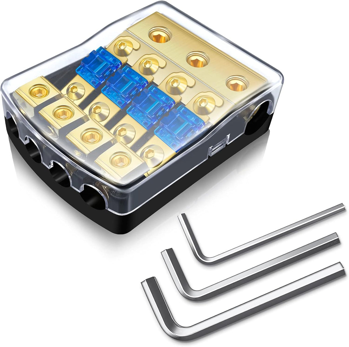 מחזיק פיוזים 4 יציאות Mini ANL – בלוק חלוקת חשמל 60A