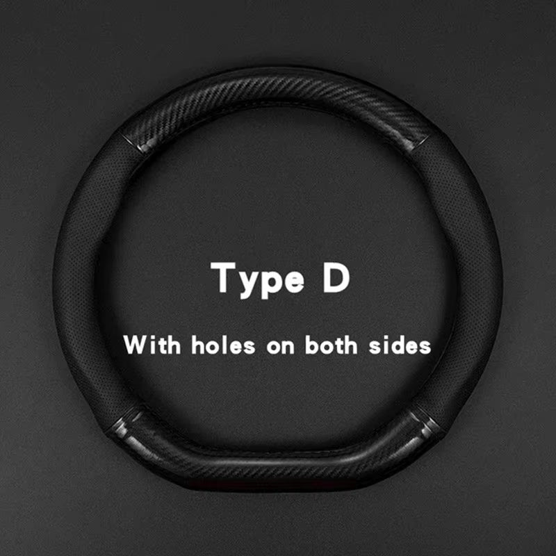 Carbon Fiber Car Steering Wheel Cover, Breathable and Sporty, All Season Universal anti Slip and Wear-Resistant Handle Cover