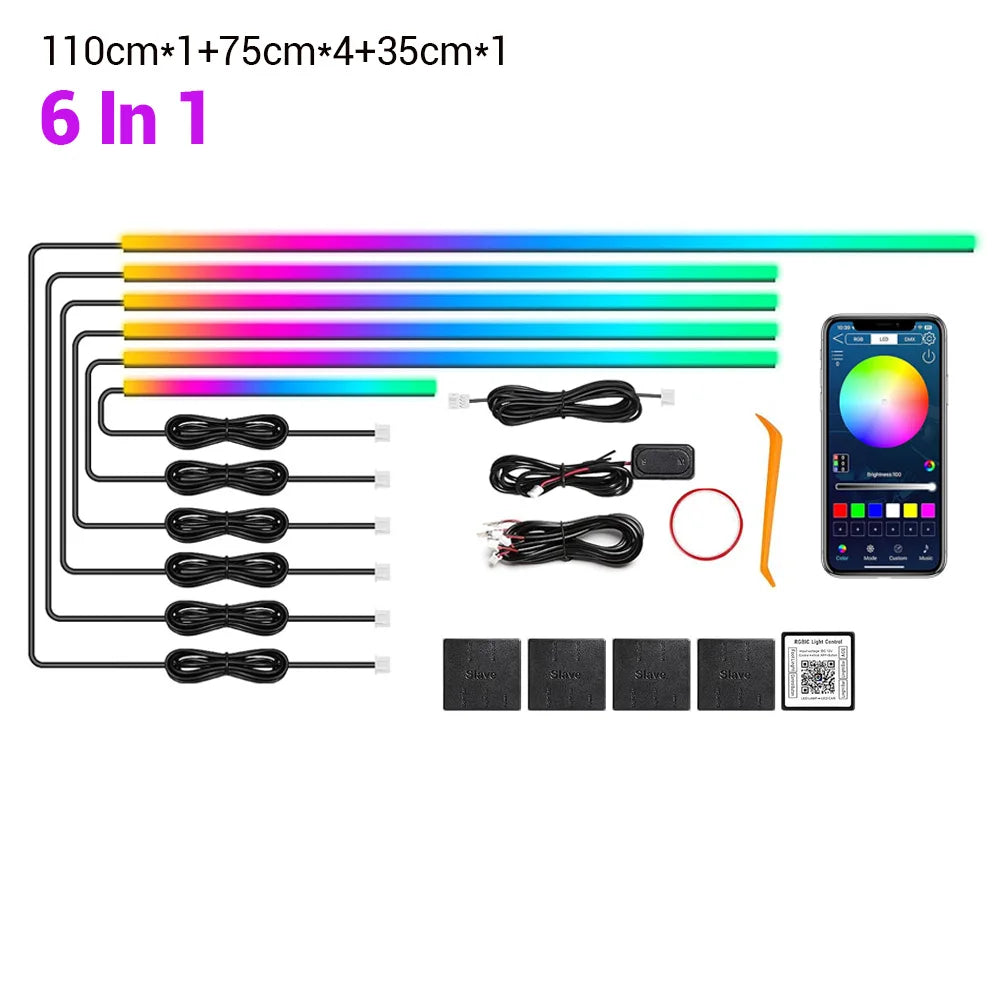 תאורת אווירה RGB לרכב – שליטה באפליקציה וסנכרון למוזיקה