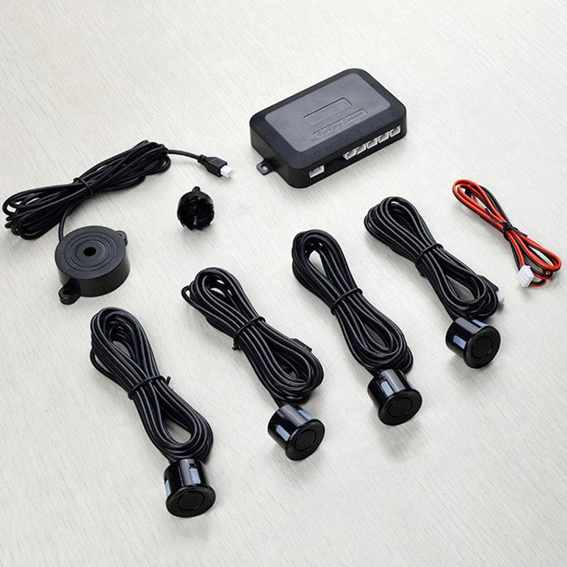 12V 22Mm Car Parking Sensor Kit Universal 4 Sensors Buzzer Reverse Backup Radar Sound Alert Indicator Probe System