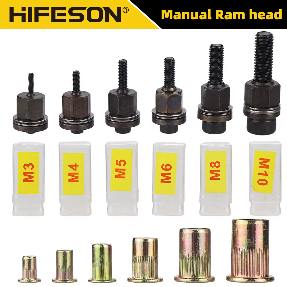 21Pcs Hand Rivet Nut Head Set Rivet Nut Tool Manual Riveter Rivnut Tool Accessory for Nuts M3 M4 M5 M6 M8 M10 M12 Simple Install