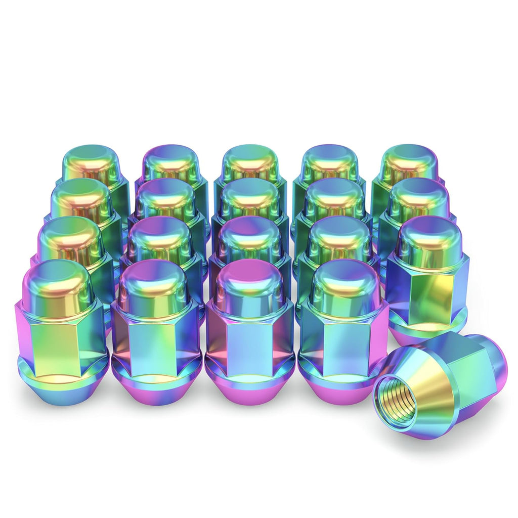 1704SNEO-20AM Neo Chrome 1/2"-20 Bulge Acorn Lug Nuts, 20 Pack