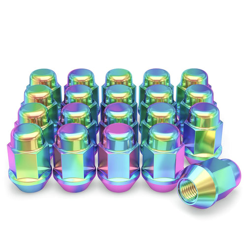 1704SNEO-20AM Neo Chrome 1/2"-20 Bulge Acorn Lug Nuts, 20 Pack