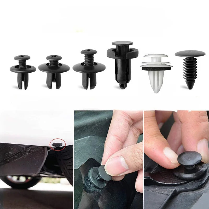 100Pcs Auto Fastener Clip Kit Fender Rivet Clips Car Body Push Retainer Pin Rivet Bumper Door Trim Panel Retainer Car Clips