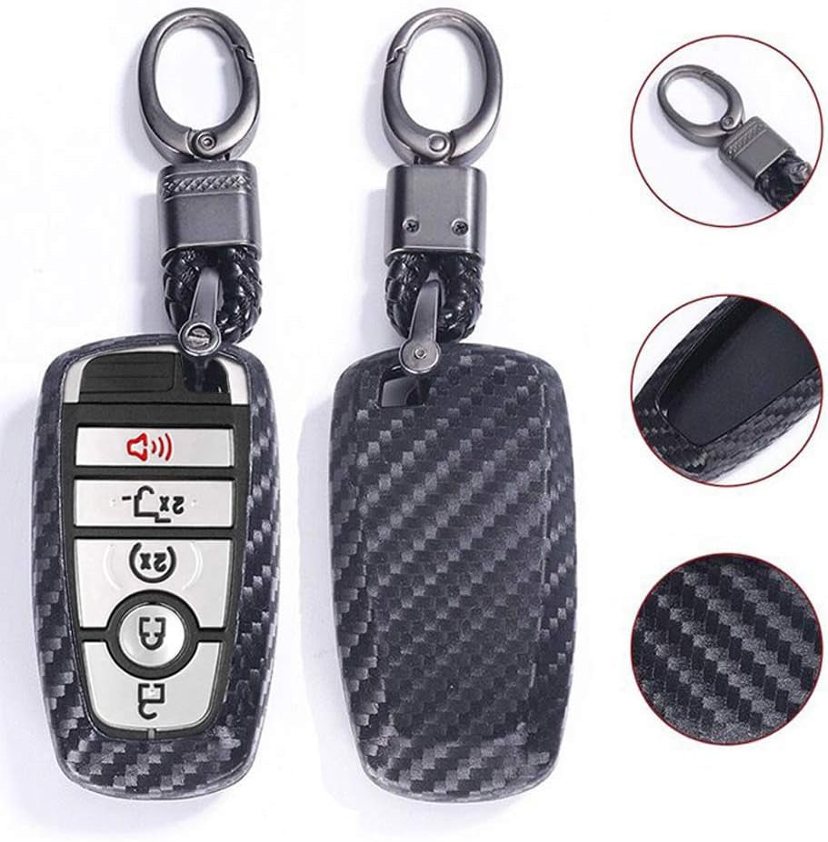 כיסוי מגן למפתח רכב TPU – Ford | 3/4/5 כפתורים | דמוי קרבון שחור