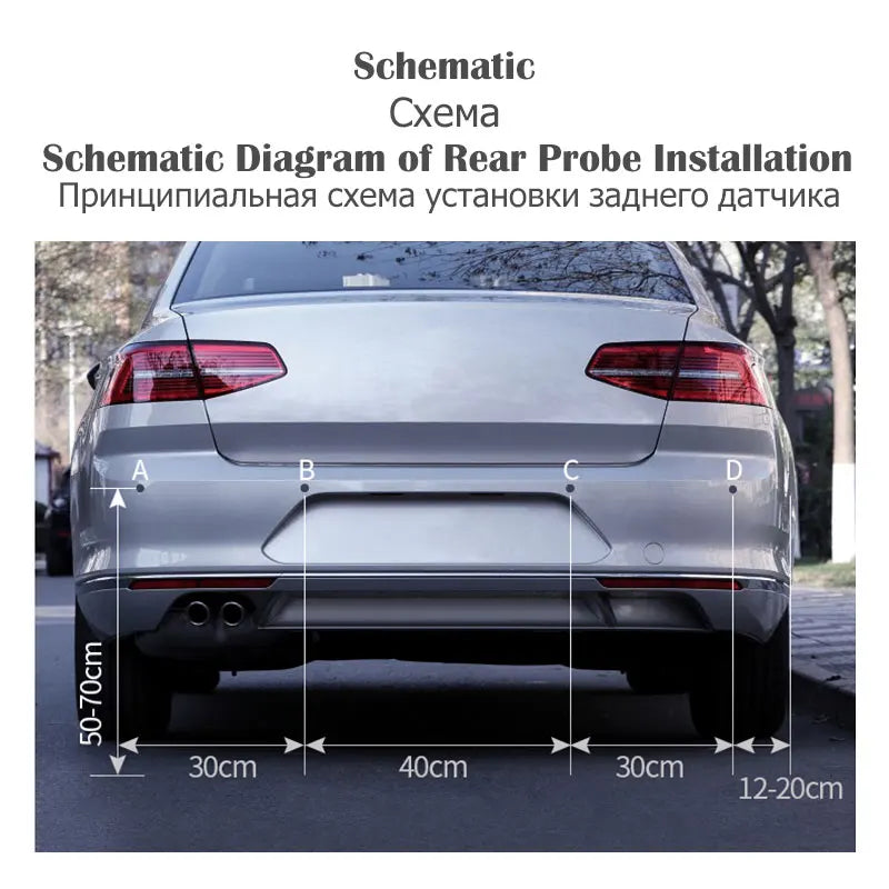 12V 22Mm Car Parking Sensor Kit Universal 4 Sensors Buzzer Reverse Backup Radar Sound Alert Indicator Probe System
